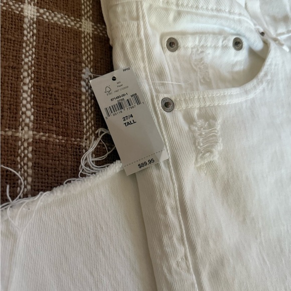 NWT GAP Women's high rise cheeky straight Jeans in optic white size 27/4 tall - Picture 5 of 10